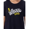 Willy Wonka Womens' Wonka Chocolate Bar Nightgown Sleep Pajama Shirt Black
