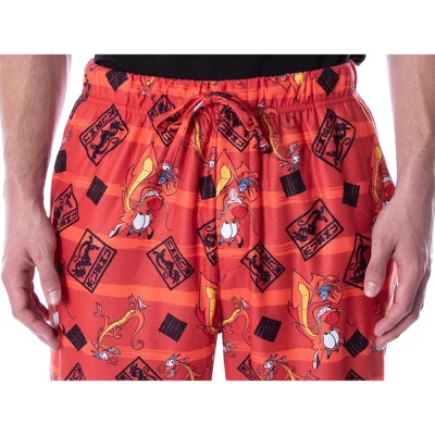 Disney Men's Mulan Mushu The Chinese Dragon Allover Character Pajama Pants Red 3 Disney Men's Mulan Mushu The Chinese Dragon Allover Character Pajama Pants Red - Image 3