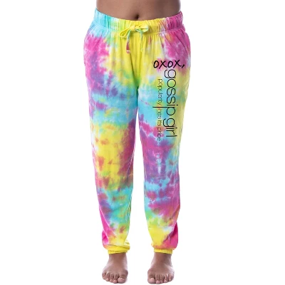 Gossip Girl Womens' TV Show Tie-Dye XOXO Sleep Jogger Pajama Pants Multicolored 3 Gossip Girl Womens' TV Show Tie-Dye XOXO Sleep Jogger Pajama Pants Multicolored - Image 3