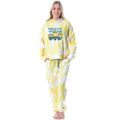 Minions Positive Vibes Tie Dye Womens' Pajama Cropped Hooded Jogger Set Yellow -Sleepwear Sales Store GUEST 74d680ce f06d 403a 9172 f9a8c28eb02d