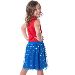 DC Comics Girl's Wonder Woman Logo And Stars Tank Nightgown Costume Pajama Red/Blue -Sleepwear Sales Store GUEST 79c10742 aec7 412e 8aaf 2043e620ce79