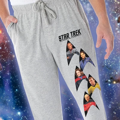 Star Trek Men's Captain Kirk Picard Janeway Archer Sisko Lounge Pajama Pants Heather Grey 2 Star Trek Men's Captain Kirk Picard Janeway Archer Sisko Lounge Pajama Pants Heather Grey - Image 2