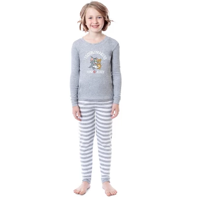 Tom And Jerry Boys' Girls' Unisex Child Troublemakers Sleep Pajama Set Grey 3 Tom And Jerry Boys' Girls' Unisex Child Troublemakers Sleep Pajama Set Grey - Image 3