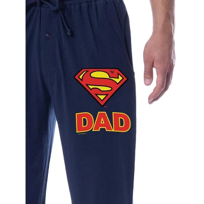 DC Comics Mens' Superman Super Dad Character Father's Day Classic Sleep Pajama Pants Blue 1 DC Comics Mens' Superman Super Dad Character Father's Day Classic Sleep Pajama Pants Blue
