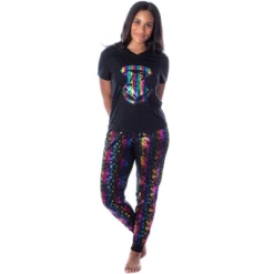Harry Potter Womens' Rainbow Foil Hogwarts Crest 2 Piece Pajama Jogger Set Multicolor -Sleepwear Sales Store GUEST 7de56e9f 66ff 484f a4ac 2792b653b918