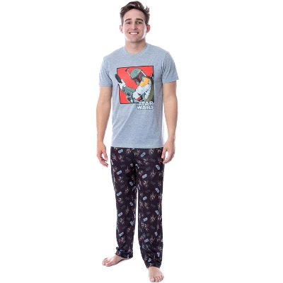 Star Wars Mens' Boba Fett Sleep Pajama Set Crewneck Shirt Pants Multicolored 4 Star Wars Mens' Boba Fett Sleep Pajama Set Crewneck Shirt Pants Multicolored - Image 4