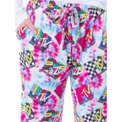MTV Womens' Music Television Vintage '80s Logos Tie Dye Sleep Pajama Pants Multicolored -Sleepwear Sales Store GUEST 8016180f f4a0 479f a60f 75868b6db13f
