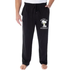 Peanuts Mens' Snoopy Woodstock Cute And Cuddly Sleep Pajama Pants Black -Sleepwear Sales Store GUEST 80236a01 7115 4a84 8faf cecea8b623e3