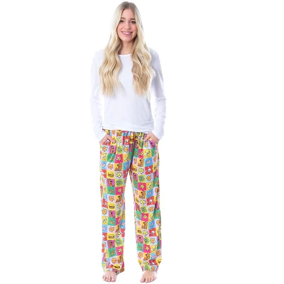 Scooby-Doo Womens' Relp Paw Print Square Icons Sleep Pajama Pants Multicolored 1 Scooby-Doo Womens' Relp Paw Print Square Icons Sleep Pajama Pants Multicolored