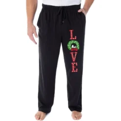 Peanuts Snoopy Pajama Pants LOVE Christmas Wreath Loungewear Sleep Pants Black -Sleepwear Sales Store GUEST 806c77f4 0b10 40c3 b9e3 a6061ea24993