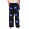 NASA Girls' Meatball Logo Allover Print Ultra-Soft Fleece Pajama Pants Black