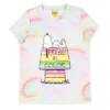 Peanuts Girls' Snoopy Dream In Color Tie-Dye Character Pajama Set Shorts Multicolored