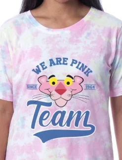 The Pink Panther Womens' 1964 We Are Pink Team Nightgown Sleep Pajama Shirt Multicolored