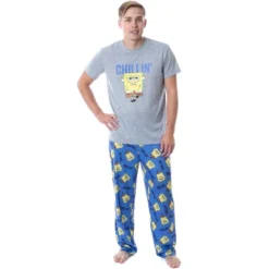 Nickelodeon SpongeBob SquarePants Mens' Chillin' Sleep Pajama Set Multicolored -Sleepwear Sales Store GUEST 81625f99 3d9e 42ff ad97 edc0c255f288