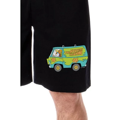 Scooby-Doo Mens' Cartoon The Gang Mystery Machine Sleep Pajama Shorts Black 1 Scooby-Doo Mens' Cartoon The Gang Mystery Machine Sleep Pajama Shorts Black
