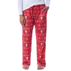 Peanuts Womens' Snoopy And Woodstock Ho Ho Ho Ugly Sweater Pajama Pants Red -Sleepwear Sales Store GUEST 825636e6 ba3d 4d1c 86ff 0642a1a0e0b6
