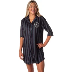 Wednesday Addams Family Women's Collared Pajama Nightgown Sleep Shirt Black -Sleepwear Sales Store GUEST 833f1dec a6c1 42c7 9cb4 115e3e9ed335
