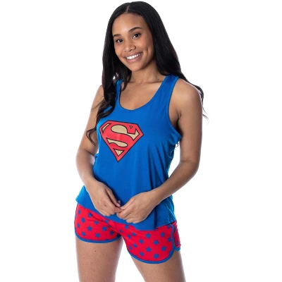 Dc Comics Women's Superman Classic Logo Racerback Tank Shorts Pajama Set Superman Logo 4 Dc Comics Women's Superman Classic Logo Racerback Tank Shorts Pajama Set Superman Logo - Image 4