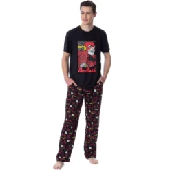 DC Comics Mens' Classic The Flash Crimson Comet Raglan Sleep Pajama Set Black -Sleepwear Sales Store GUEST 866e6912 ccc0 4506 8b8a 4ccef18c533f