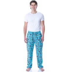 Space Jam A New Legacy Adult Men's Allover Character Loungewear Pajama Pants Blue