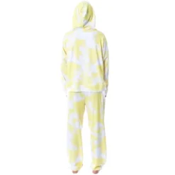 Spongebob Squarepants Tie Dye Womens' Pajama Cropped Hooded Jogger Set Yellow