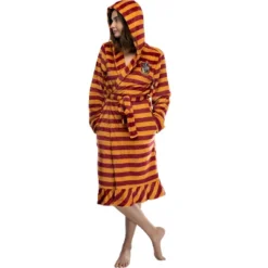 Harry Potter Juniors' Striped Ruffle Hooded Plush Fleece Robe -Sleepwear Sales Store GUEST 8ddf0ba0 9a0d 4d70 aaa1 7da66cea7a37