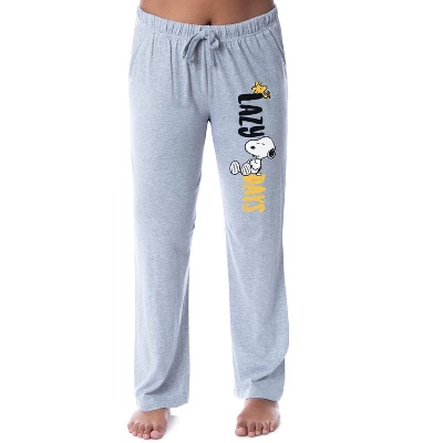 Peanuts Womens' Snoopy And Woodstock Lazy Days Sleep Pajama Pants Grey 4 Peanuts Womens' Snoopy And Woodstock Lazy Days Sleep Pajama Pants Grey - Image 4