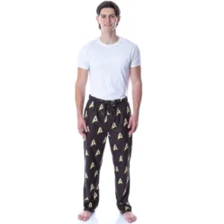 Star Trek The Original Series Men's Allover Starfleet Insignia Pajama Pants Black