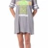 Star Wars Women's The Mandalorian Baby Yoda Grogu Nightgown Pajama Shirt Grey