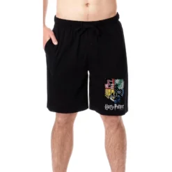 Harry Potter Mens' Wizarding World Hogwarts Crest Sleep Pajama Shorts Black -Sleepwear Sales Store GUEST 914811cb 6dca 4417 aabe dc72d8fef821