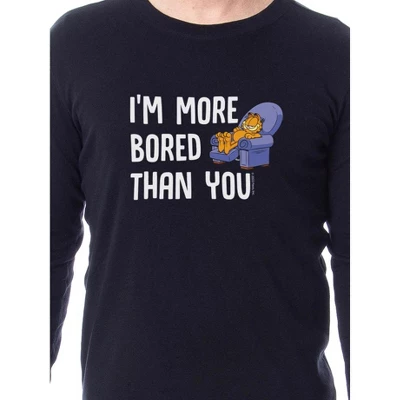 Garfield Comic I'm More Bored Than You Adult Unisex Sleep Pajama Set Black 2 Garfield Comic I'm More Bored Than You Adult Unisex Sleep Pajama Set Black - Image 2