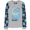 Jurassic World Boys' Movie Film Park Logo Blue Tight Fit Sleep Pajama Set Multicolored