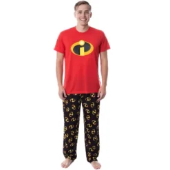 Disney Mens' The Incredibles Logo Sleep Pajama Set Shirt Pants Multicolored -Sleepwear Sales Store GUEST 936f80ed a772 43c2 bcbd 76950cc8ba0c