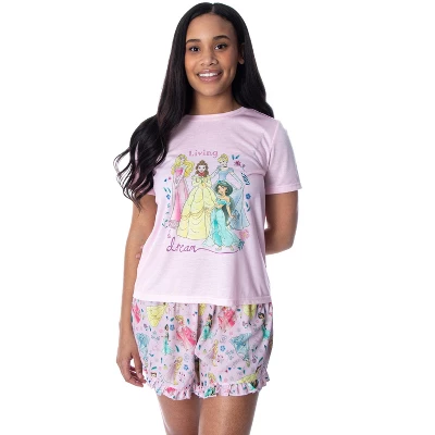 Disney Princess Women's Living The Dream Shirt And Shorts Pajama Set Pink 4 Disney Princess Women's Living The Dream Shirt And Shorts Pajama Set Pink - Image 4