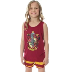 Harry Potter Big Girls' Hogwarts House Crest Racerback Tank And Shorts Pajama Lounge Set -Sleepwear Sales Store GUEST 949e2e2f 58af 4564 b1ed 592bc70e2c9b