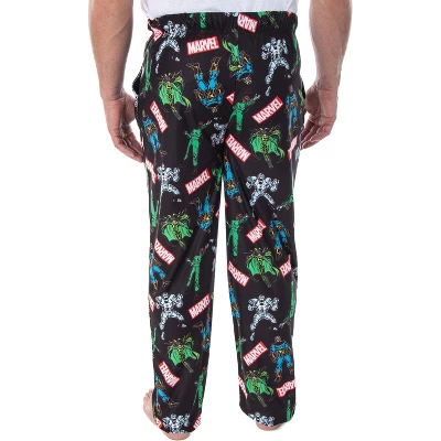 Marvel Men's Vintage Villains Thanos Red Skull Hela Ultron Pajama Pants Black 2 Marvel Men's Vintage Villains Thanos Red Skull Hela Ultron Pajama Pants Black - Image 2