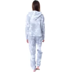 Star Wars Mandalorian Baby Yoda & Ahsoka Tano Womens' Cropped Hoodie Pajama Jogger Set Grey