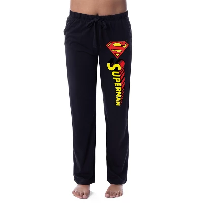 DC Comics Womens' Superman Logo Icon Classic Sleep Pajama Pants Black 3 DC Comics Womens' Superman Logo Icon Classic Sleep Pajama Pants Black - Image 3