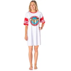 DC Comics Women's Wonder Woman Classic Logo Nightgown Pajama Shirt Dress White -Sleepwear Sales Store GUEST 9892be88 adea 42b8 a7a3 093cb099646e