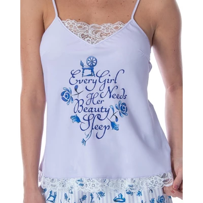 Disney Sleeping Beauty Women's Needs Her Beauty Sleep Lace Cami Pajama Set 2 Disney Sleeping Beauty Women's Needs Her Beauty Sleep Lace Cami Pajama Set - Image 2