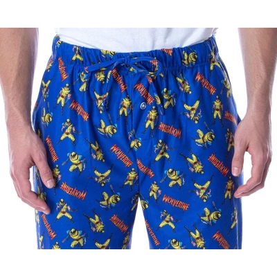 Marvel Men's X-Men Wolverine Allover Superhero Loungewear Pajama Pants Blue 2 Marvel Men's X-Men Wolverine Allover Superhero Loungewear Pajama Pants Blue - Image 2