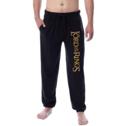 The Lord Of The Rings Mens' Movie Title Logo Sleep Jogger Pajama Pants Black -Sleepwear Sales Store GUEST 9b8f031e 8329 4af9 86f2 938966181c62