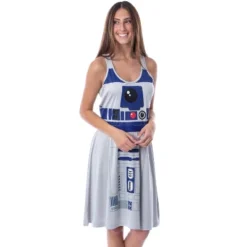 Star Wars Womens' R2-D2 Droid Racerback Pajama Nightgown Costume Dress Grey -Sleepwear Sales Store GUEST 9b9bc8ef 5cb3 4ff7 b59b b4fe57c8d21e