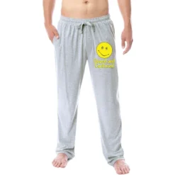 Dazed And Confused Mens' Film Movie Logo Smiley Face Sleep Pajama Pants Grey -Sleepwear Sales Store GUEST 9f938608 e8bc 4947 984a aadd3f40b106