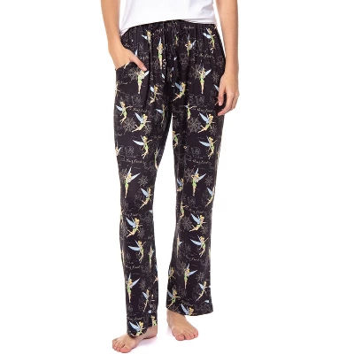 Disney Womens' Tinker Bell Sleep Never Land Map Symbols Pajama Pants Black 5 Disney Womens' Tinker Bell Sleep Never Land Map Symbols Pajama Pants Black - Image 5