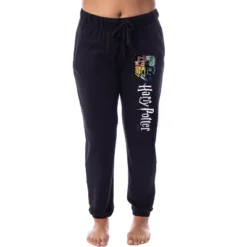 Harry Potter Womens' All Hogwarts House Crest Sleep Jogger Pajama Pants Black -Sleepwear Sales Store GUEST a110d93c e017 40c8 bde2 55f37bf30657