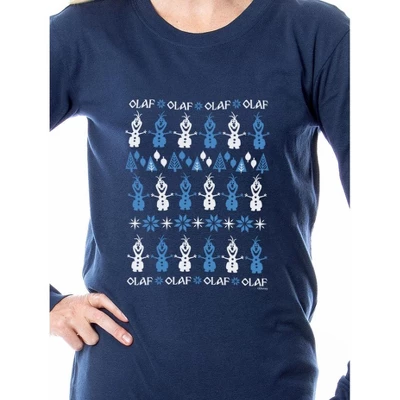 Disney Adult Unisex Frozen Movie Film Olaf Sweater Sleep Pajama Set Blue 2 Disney Adult Unisex Frozen Movie Film Olaf Sweater Sleep Pajama Set Blue - Image 2