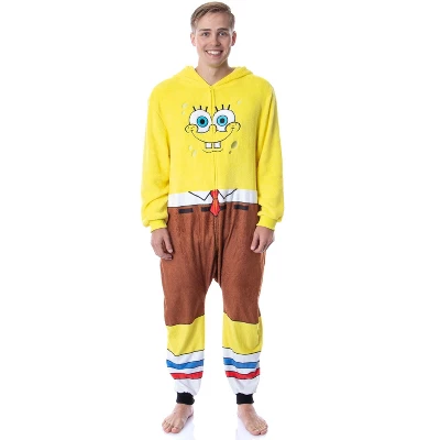 Nickelodeon Mens' SpongeBob SquarePants Costume Sleep Pajama Union Suit Yellow 3 Nickelodeon Mens' SpongeBob SquarePants Costume Sleep Pajama Union Suit Yellow - Image 3