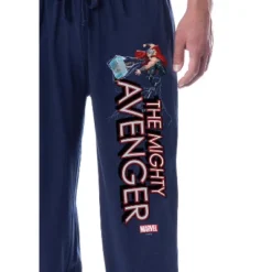 Marvel Men's Thor The Mighty Avenger Adult Jogger Pajama Pants Navy
