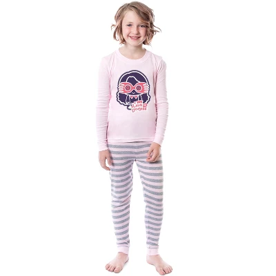 Harry Potter Girls' Chibi Luna Lovegood Child 2 Piece Tight Fit Pajama Set Pink 3 Harry Potter Girls' Chibi Luna Lovegood Child 2 Piece Tight Fit Pajama Set Pink - Image 3
